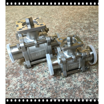 3-Pieces Sanitary Ball Valve with ISO 5211 Direcrt Mounting Pad